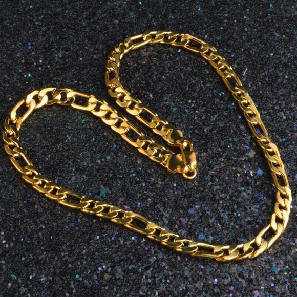 18K Gold Women's Stamped 8mm Link Chain